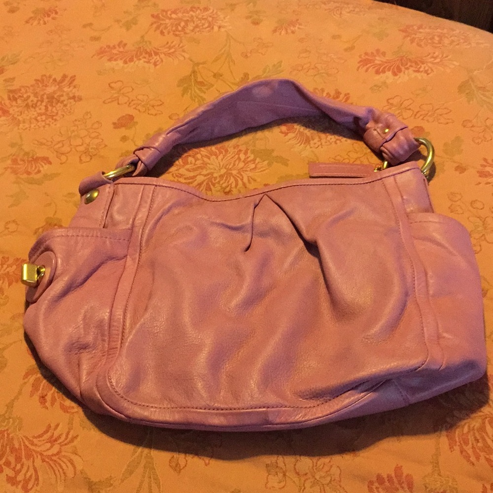 Coach lavender Slouchy Parker  leather Shoulder Bag #13412p
